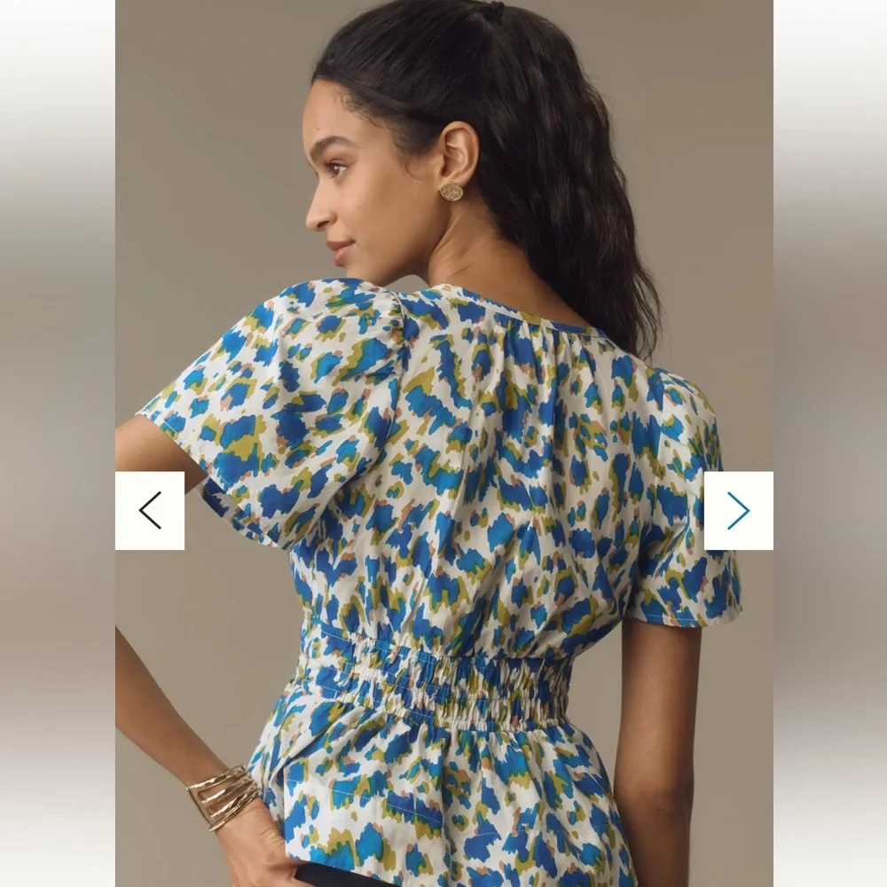 Anthropologie multicolor blouse size S